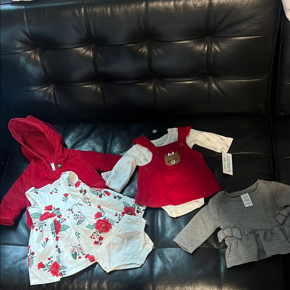 Adorable Baby Clothing Set - Red, White, Gray